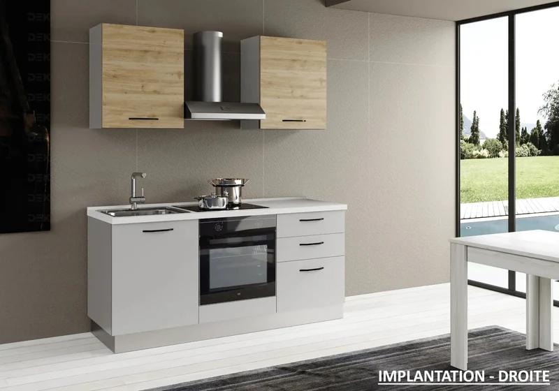 Cuisine Équipée Pas Cher Gris Chêne STAR 180