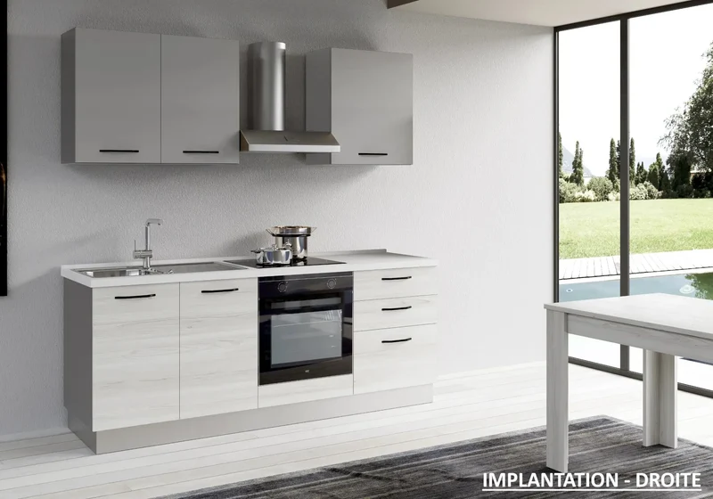 Cuisine Avec Électroménager Chêne Gris STAR 210