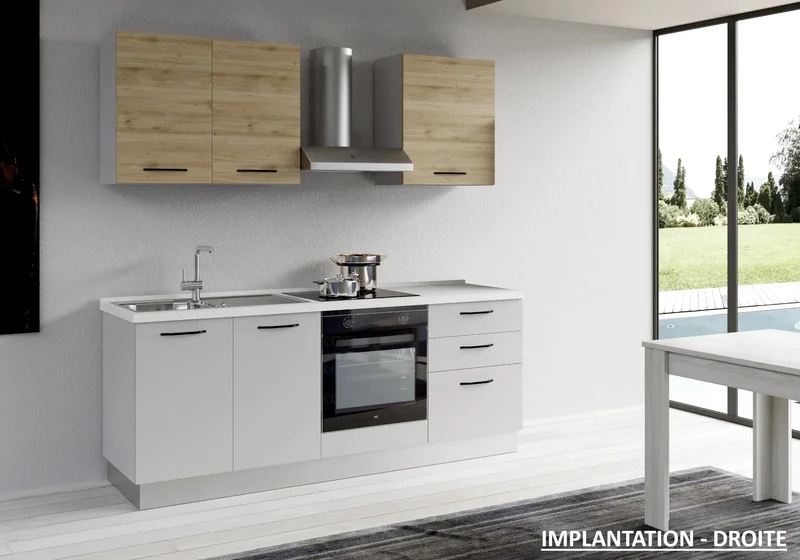 Cuisine Avec Électroménager Gris Chêne STAR 210