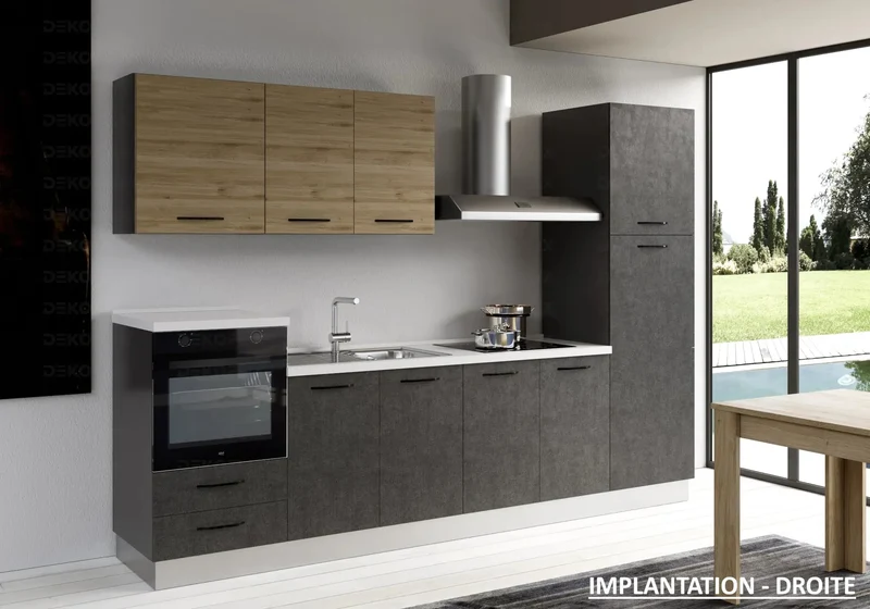 Cuisine Titane Chêne STAR 300 - Électroménager Inclus