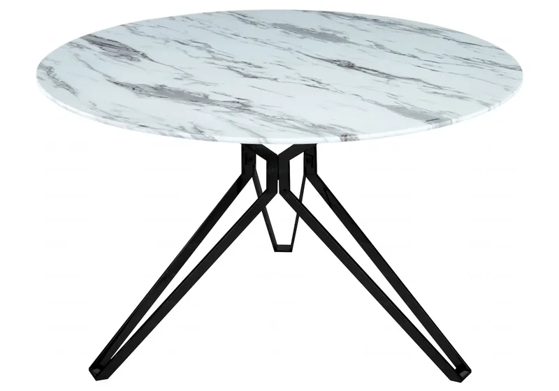 Table ronde noire marbre blanc - Iva
