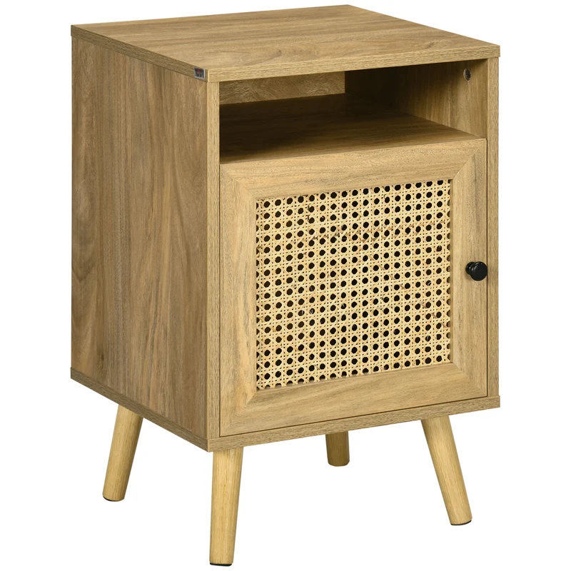 Table de chevet table de nuit 39 x 35 x 60 cm placard et niche rangement utile style vintage chaleureux en bois naturel 21_0001531