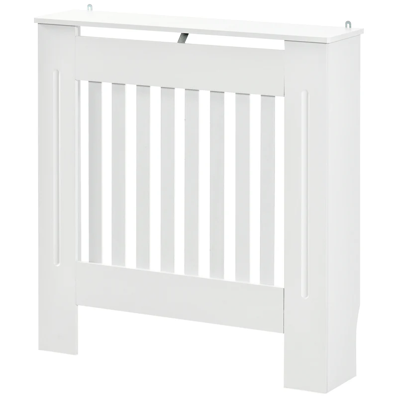 Cache-radiateur salon couloir 78 x 19 x 81 cm sécurité anti-brûlure rangement supérieur épuré contemporain en MDF blanc 21_0001101