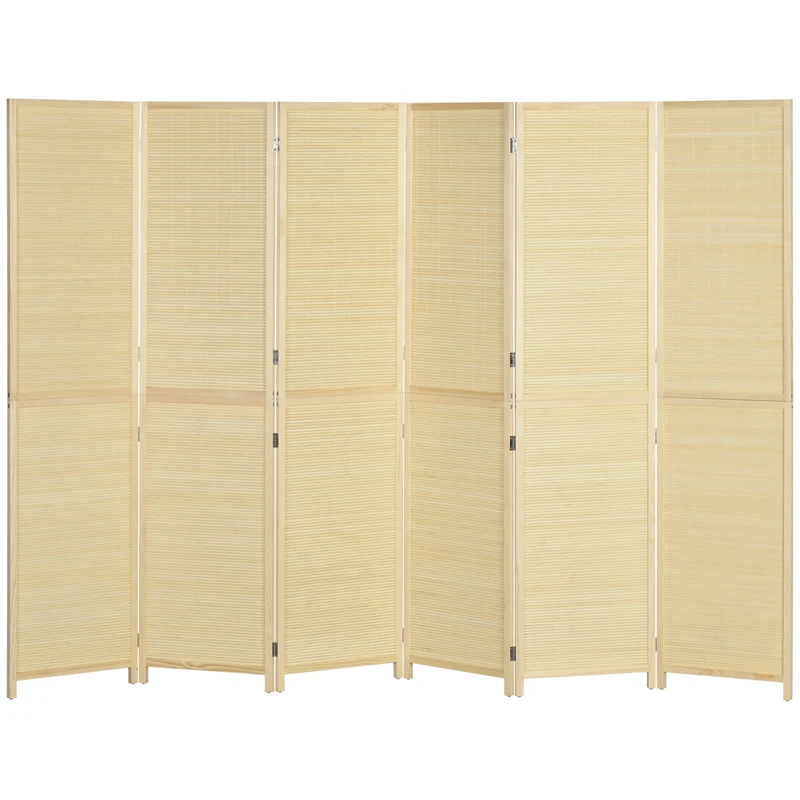 Paravent séparateur de pièce pliable 270 x 180 cm intimité immédiate autoportant style scandinave en bambou naturel 21_0001365