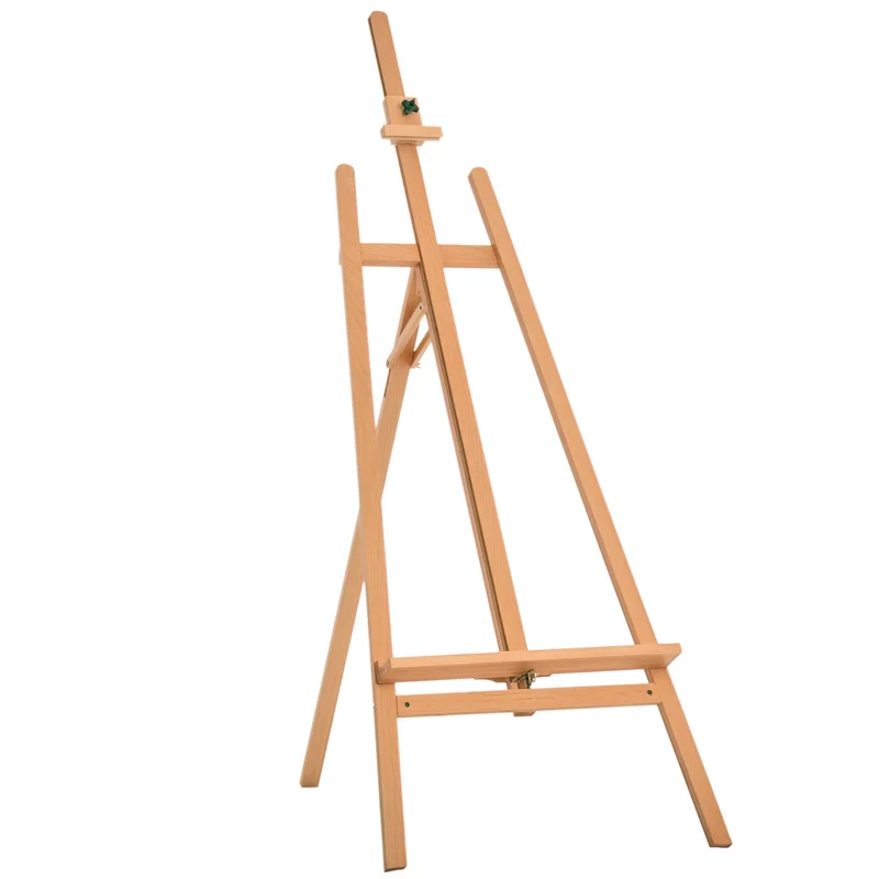Chevalet d'artiste sur pieds peinture 65 x 44 x 174-230 cm inclinable réglable contemporain moderne en bois hêtre clair 21_0006104