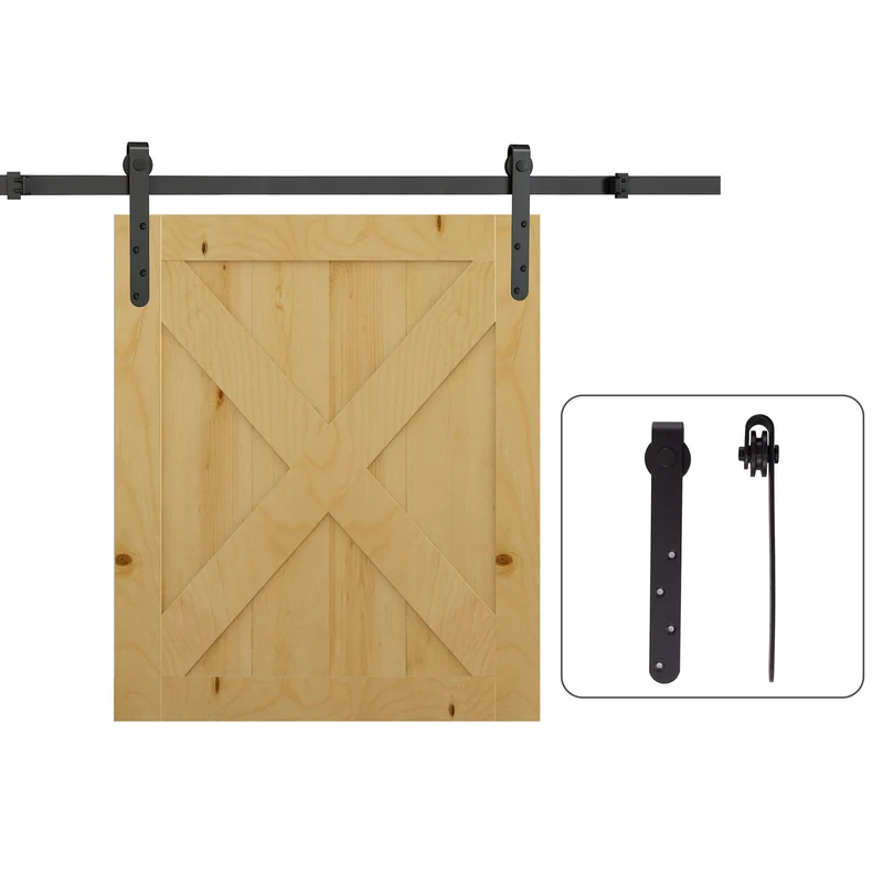 Kit de porte coulissante galandage 180 x 2.5 x 0.30 cm gain d'espace silencieux industriel en acier au carbone noir 21_0007141