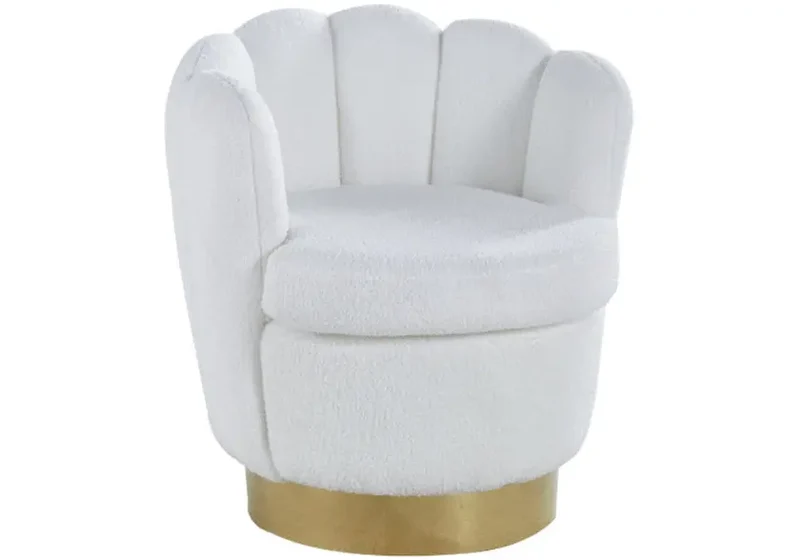 Fauteuil pivotant tissu bouclé - Rita