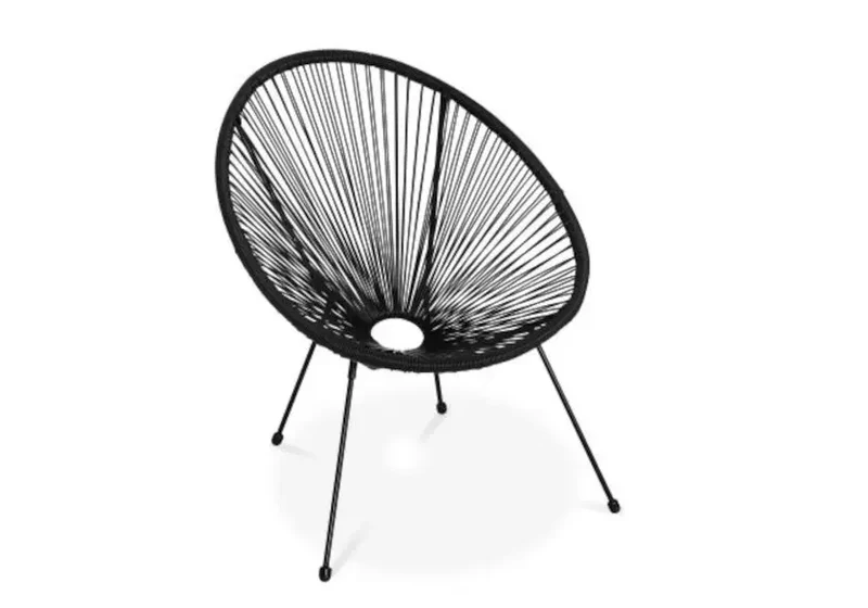 Fauteuil extérieur intérieur noir - Rosy