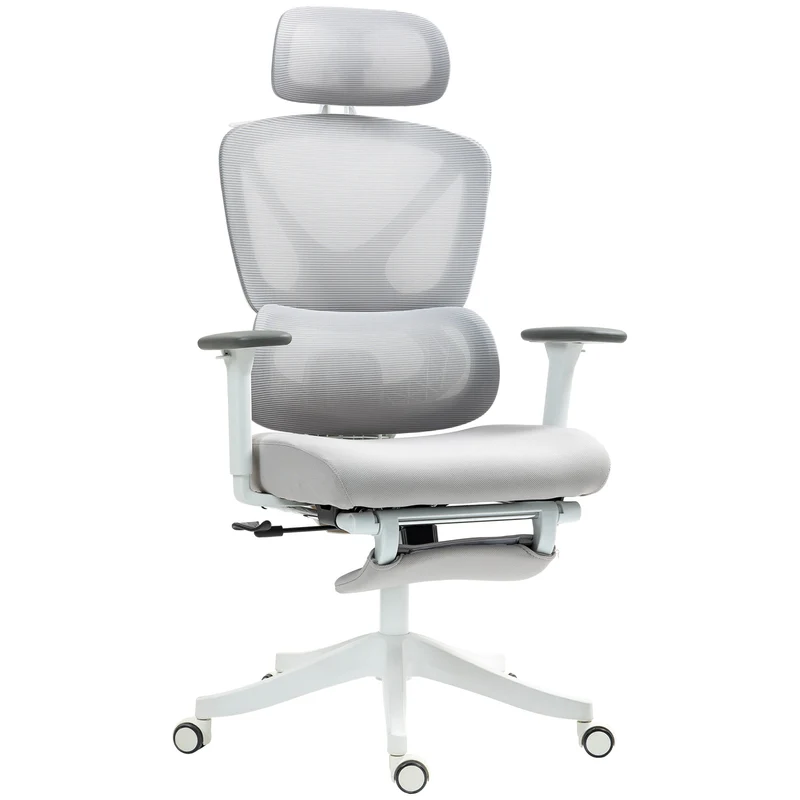 Fauteuil de bureau 71 x 70 x 129 cm hauteur réglable dossier inclinable moderne épuré ambiance cosy en polyester gris 21_0006290