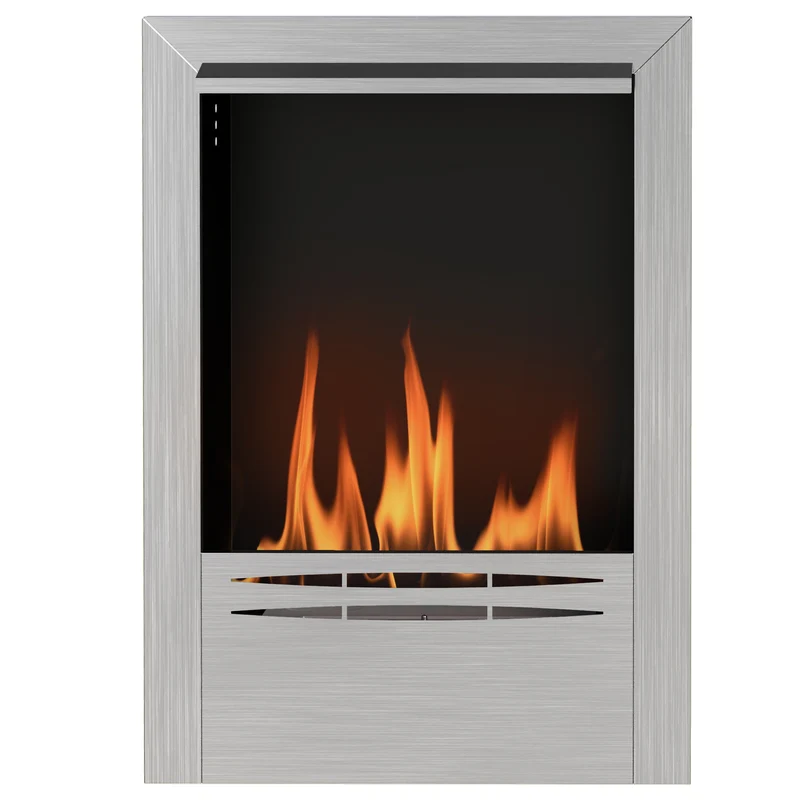 Cheminée à l'éthanol d'appoint 48 x 18 x 59 cm flamme réelle sûre 3,3 heures moderne épuré en acier inoxydable argent 21_0001141