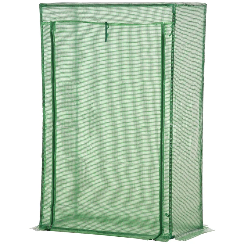 Serre de balcon 100 x 50 x 150 cm protection anti-uv porte zippée et montage facile contemporain en polyéthylène vert 21_0004172