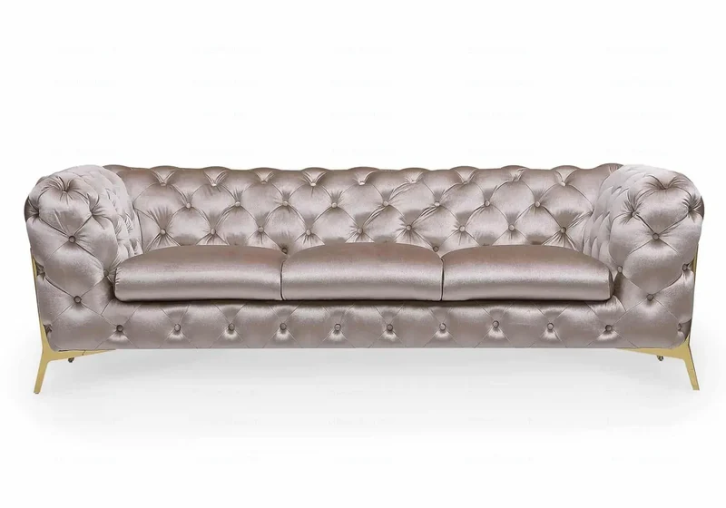 Canapés 3+2+1 chesterfield taupe PACO