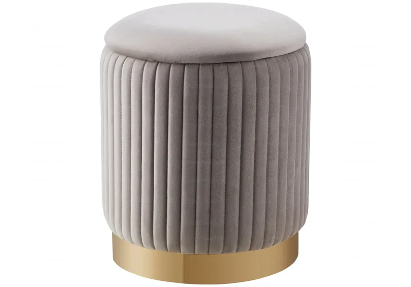 Pouf velours moka coffre - Iris