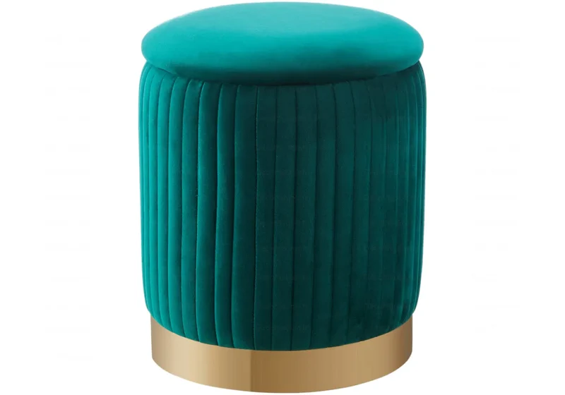 Pouf velours vert coffre - Iris
