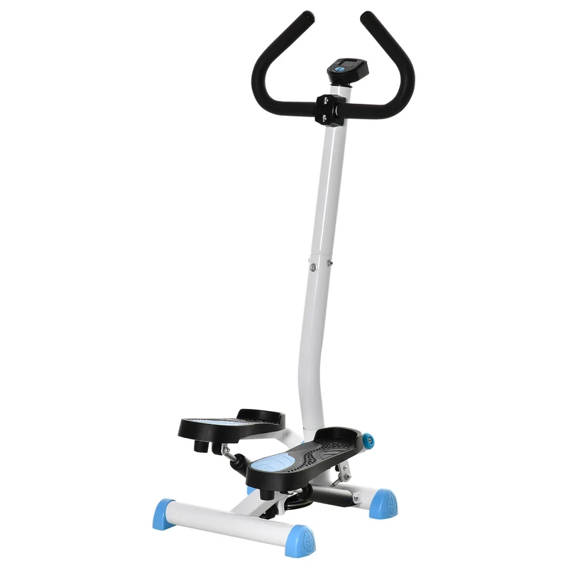 Stepper avec guidon pour maison et bureau 55 x 44 x 108 cm tonifie hanches et jambes compact style épuré en acier blanc 21_0006704