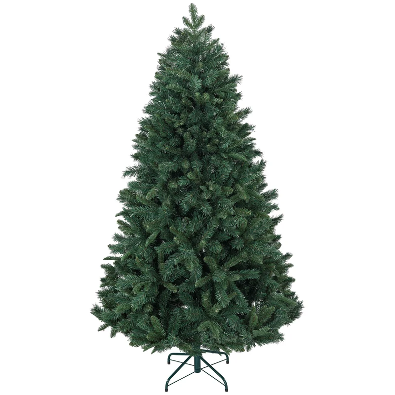 Sapin de noël artificiel forme large 102 x 102 x 180 cm montage rapide branches ignifuges classique en plastique vert 21_0001367
