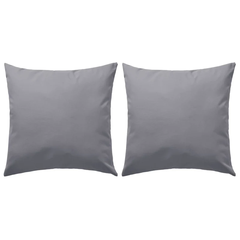 Lot de 2 coussins oreiller pour extérieur décoration jardin 45 x 45 cm gris DEC020102
