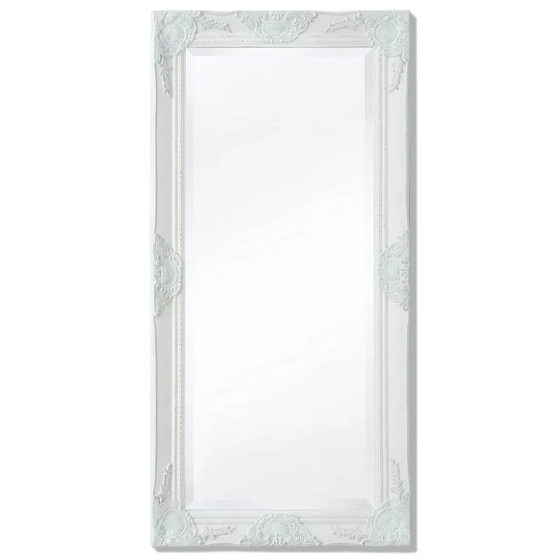 Miroir mural Style baroque 100 x 50 cm Blanc DEC022650