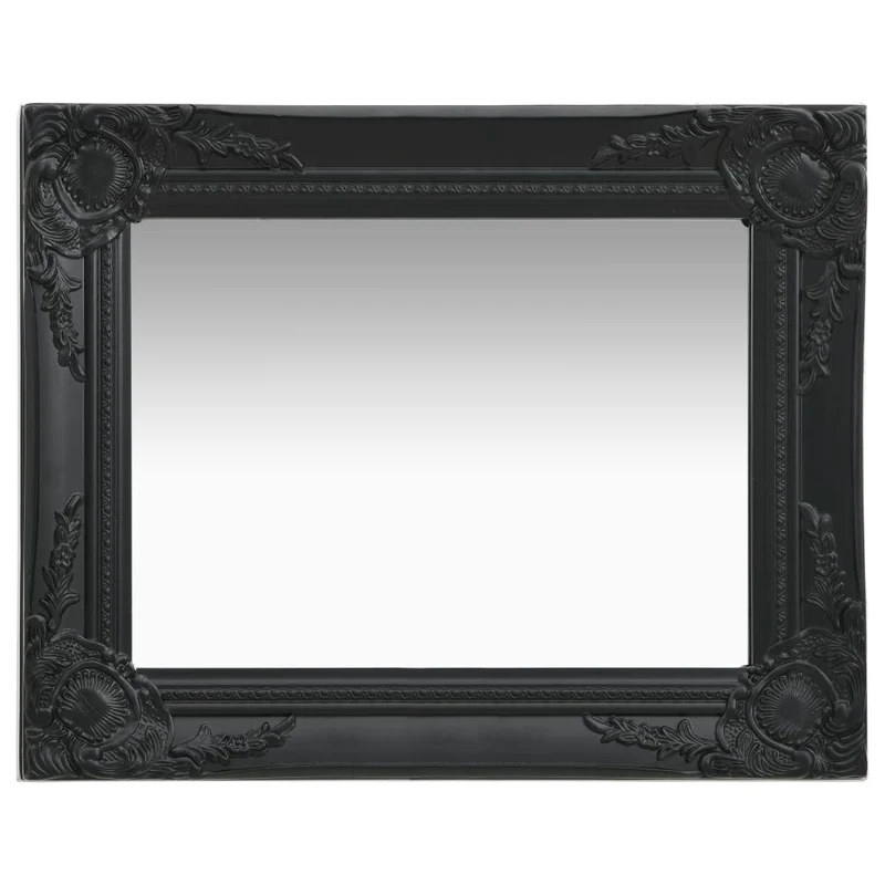 Miroir mural rectangulaire style baroque 50x40 cm Noir DEC022853