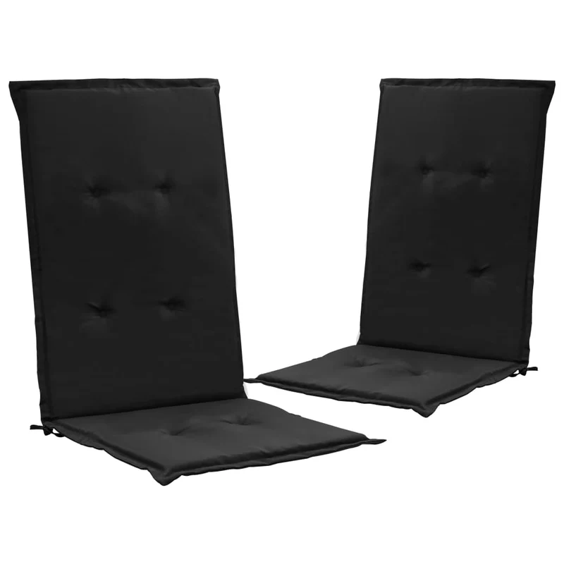 lot de 2 coussins de chaise de jardin 100% polyester noir 120 x 50 x 3 cm DEC021666