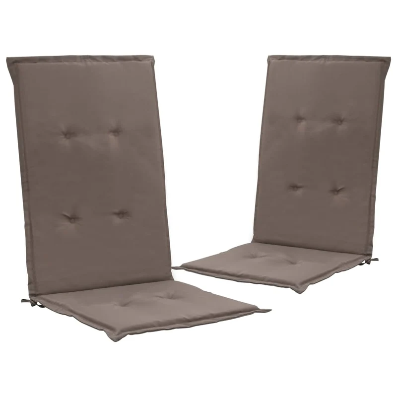 lot de 2 coussins de chaise de jardin 100% polyester imperméable taupe 120 x 50 x 3 cm DEC021668