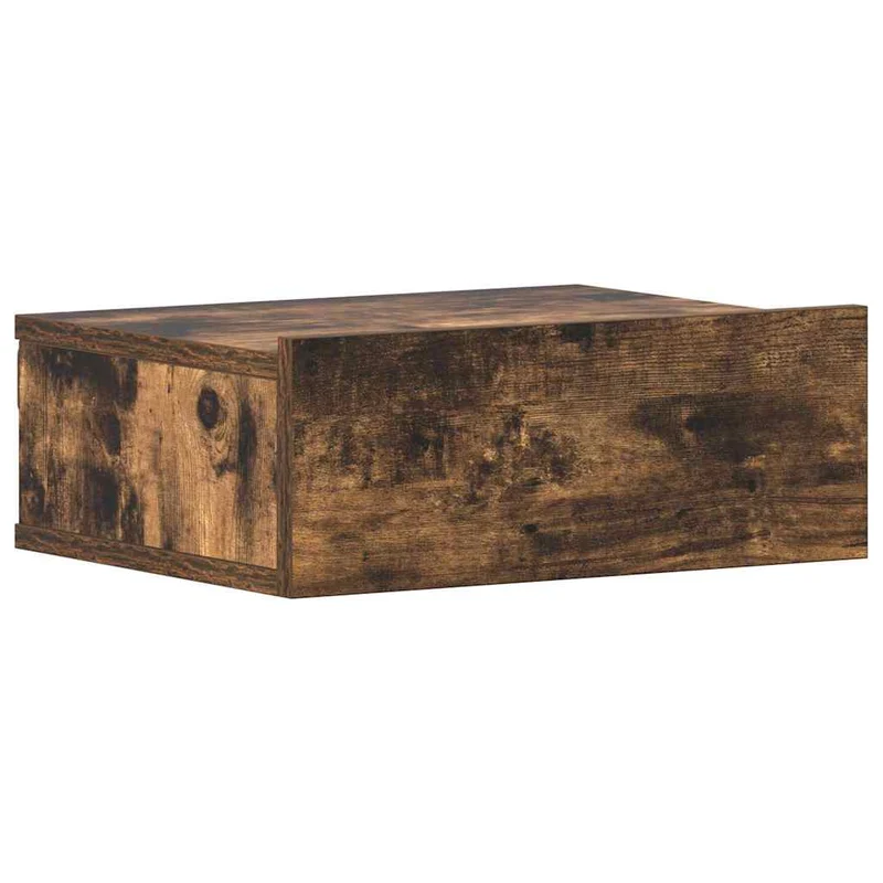 Lot de 2 tables de chevet murale avec tiroir 40 x 30 x 15 cm bois d'ingénierie marron DEC035990