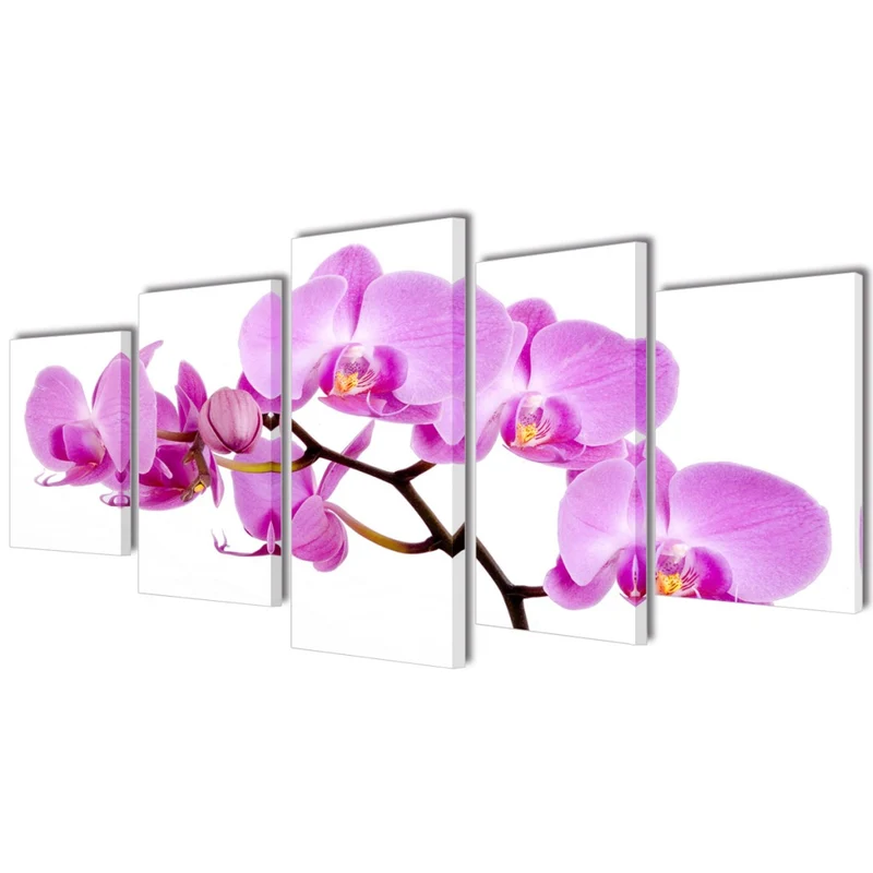 Toile de décoration murale kit de 5 pièces 200x100cm orchidée DEC02009