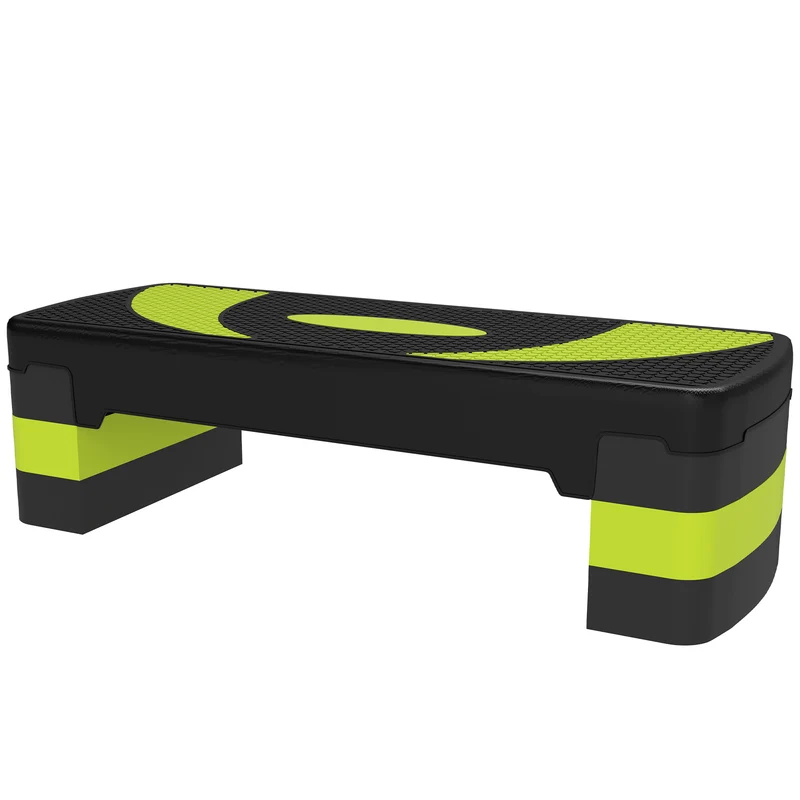 Plateforme d'aérobic compacte domestique 80 x 31 x 20 cm hauteur réglable antidérapant moderne finition mate en PP noir 21_0006679