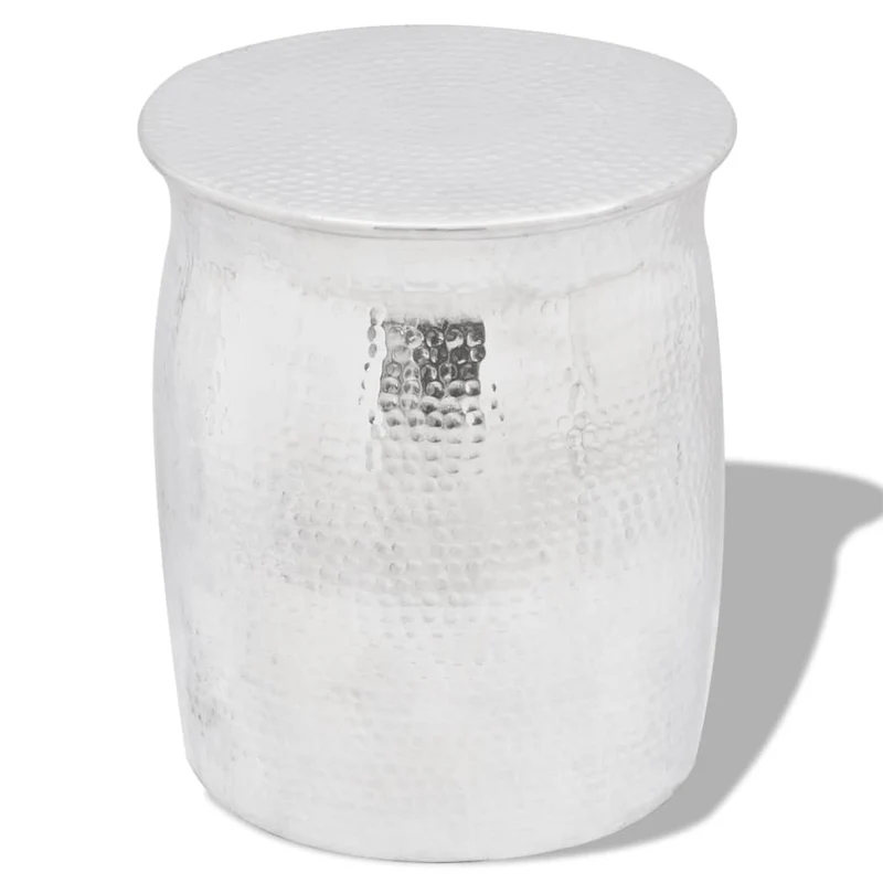 Table basse table d'appoint support plante 36 x 42 cm en aluminium argenté DEC031481