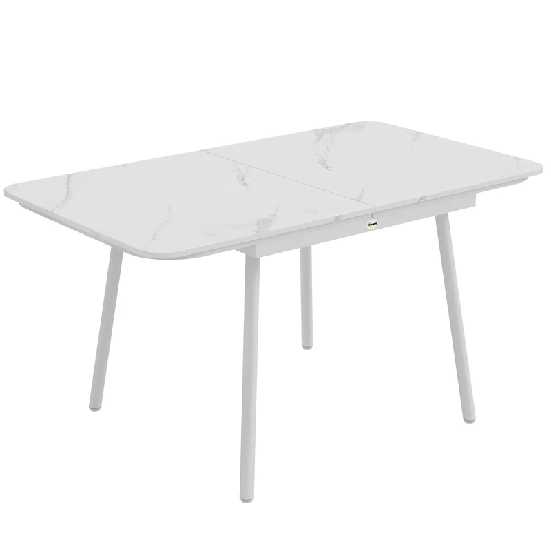 Table de jardin rectangulaire 140 x 80 x 75 cm stable facile à nettoyer pour 4 à 6 personnes moderne épuré en wpc blanc 21_0005385