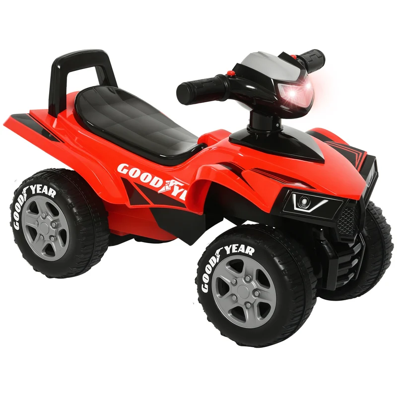 Porteur quad tout terrain 60 x 31 x 42 cm pour enfants 18-36 mois coffre de rangement ergonomique design en PP rouge 21_0000464