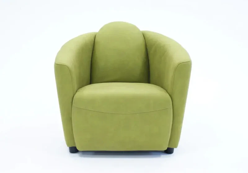 Fauteuil fixe design italien en tissu vert olive - Stefy