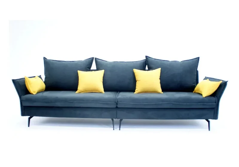 Canapé d'angle modulable en tissu anthracite - Gina