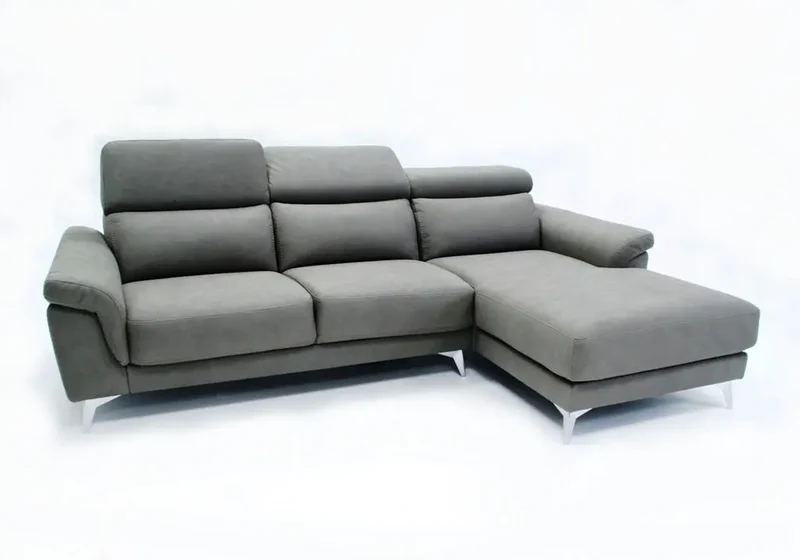 Canapé d'angle modulable en tissu gris foncé - Felia
