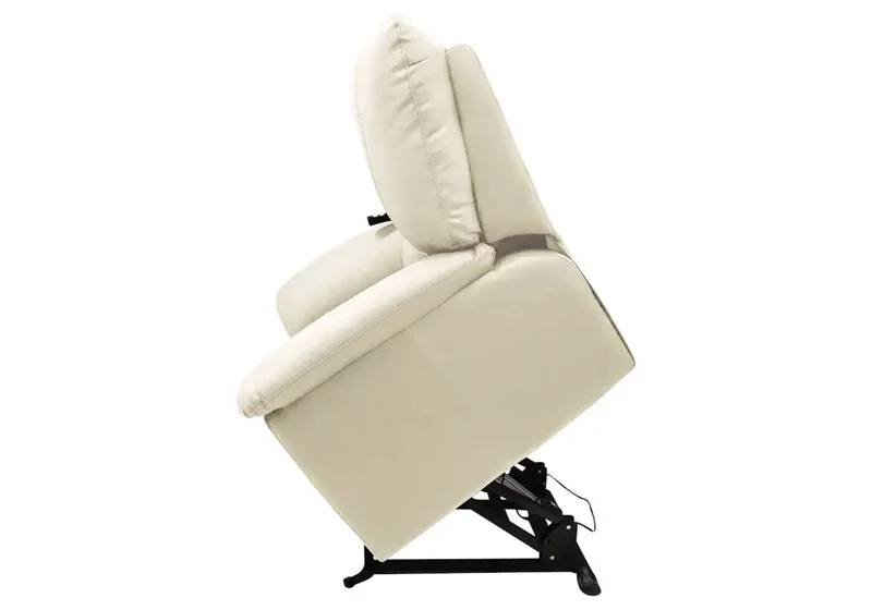 Fauteuil relax releveur en cuir crème motorisé - Carl