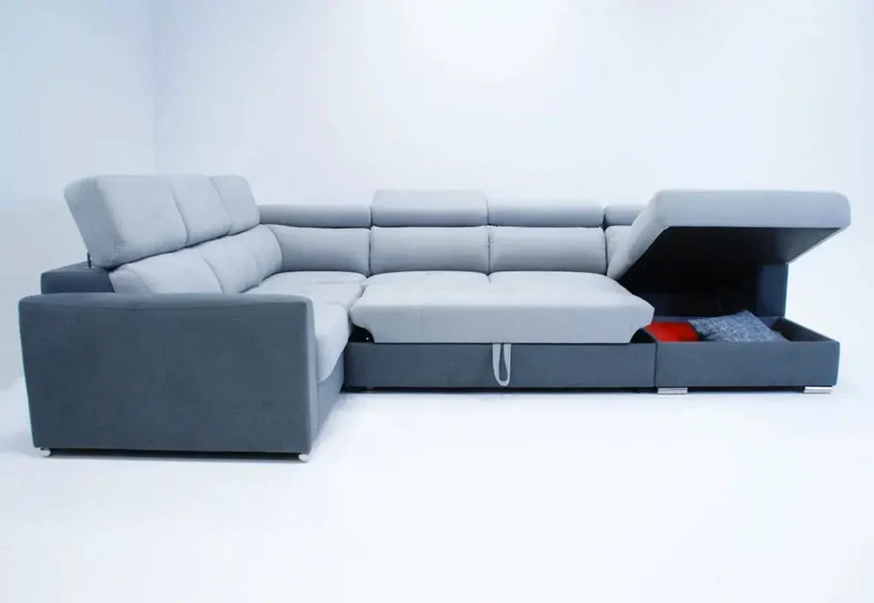 Canapé modulable d'angle convertible gris - Confo