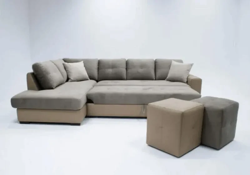 Canapé d'angle modulable convertible gris - Alex