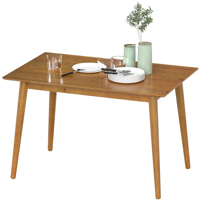 Table de salle à manger rectangulaire 120 x 75 x 76 cm stable et robuste pour 4 personnes design épuré en bois marron 21_0003224