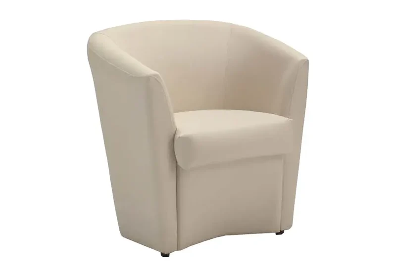 Fauteuil cabriolet en cuir crème - Alix