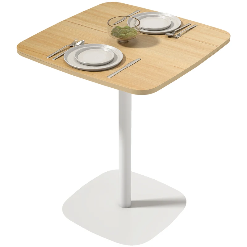 Table à manger carrée pour 2 personnes 60 x 60 x 75 cm gain de place nettoyable style contemporain épuré en bois naturel 21_0003356