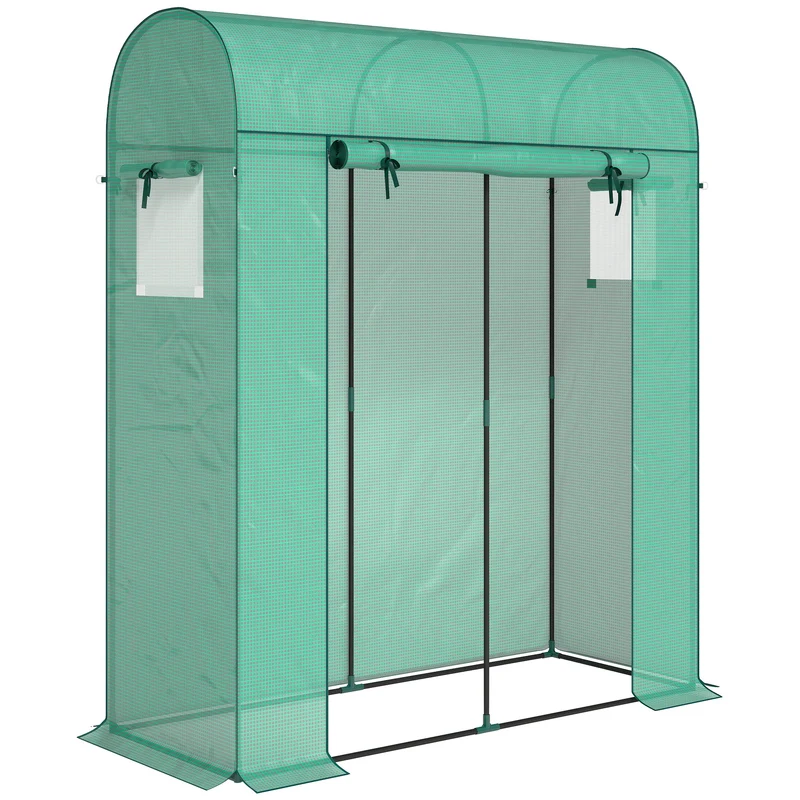 Serre de jardin balcon 170 x 68 x 200 cm ventilation optimisée stabilité renforcée contemporain épuré en acier vert 21_0005601