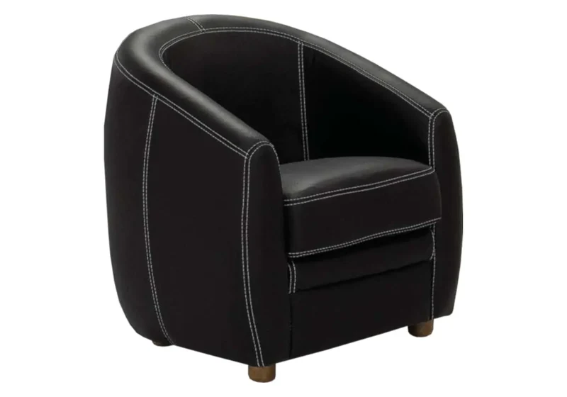 Fauteuil cabriolet en cuir noir - Apollo