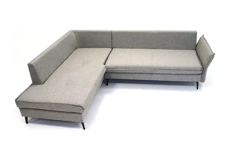 Canapé d'angle modulable en tissu taupe - Gina