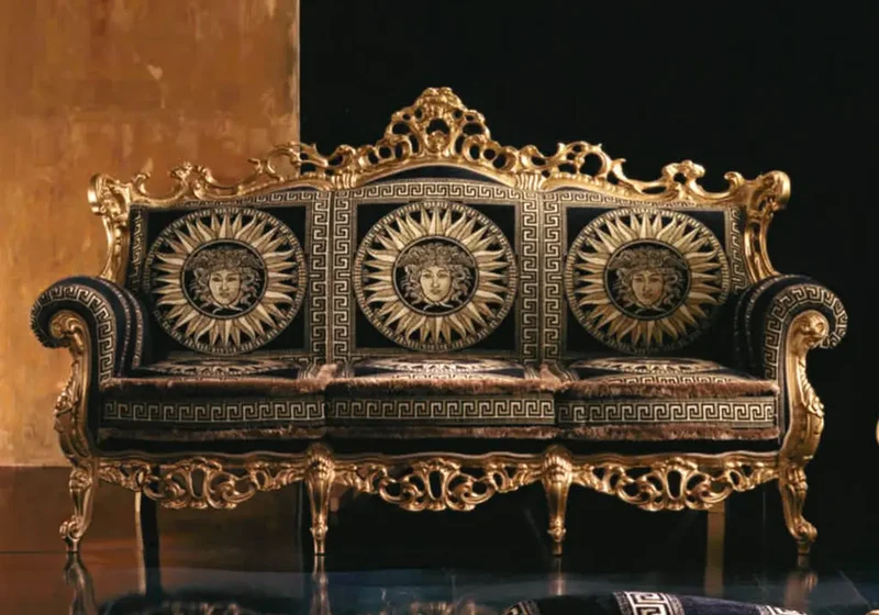 Canapé baroque doré versace GRÂCE