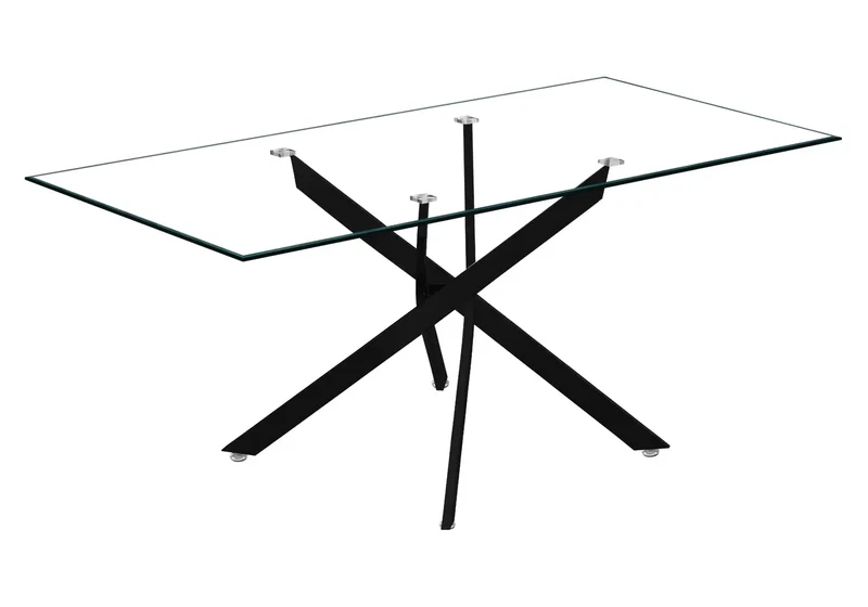 Table à manger noire verre trempé - Joy