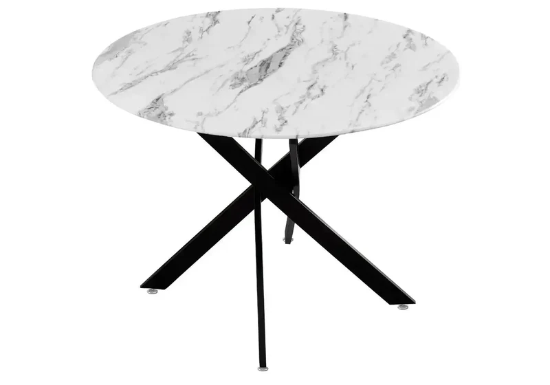 Table ronde noire marbre blanc - Joy