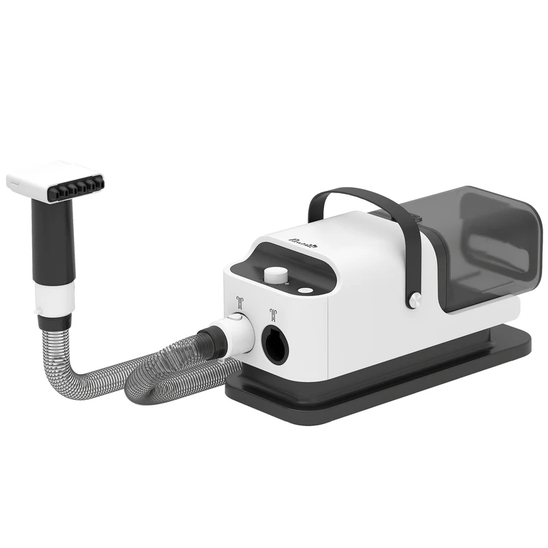 Aspirateur de toilettage pour chien 5-en-1 37,6 x 17,5 x 18,5 cm silencieux 50 db compact moderne en plastique blanc 21_0007277