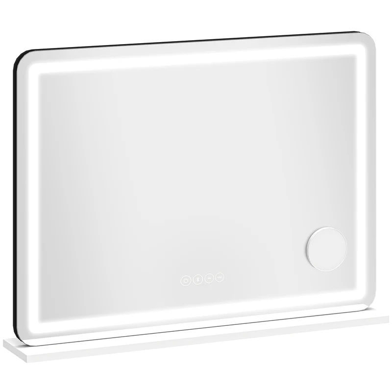 Miroir maquillage 80 x 60 x 20 cm éclairage led variable miroir grossissant 10x murale moderne tendance en verre blanc 21_0000790