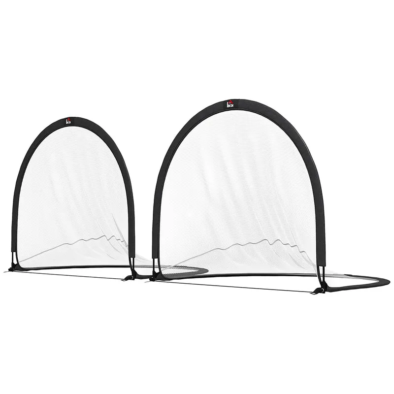 Lot de 2 cages de football dépliable 247 x 203 x 201.5 cm montage rapide stable jardin moderne en tissu oxford noir 21_0006637