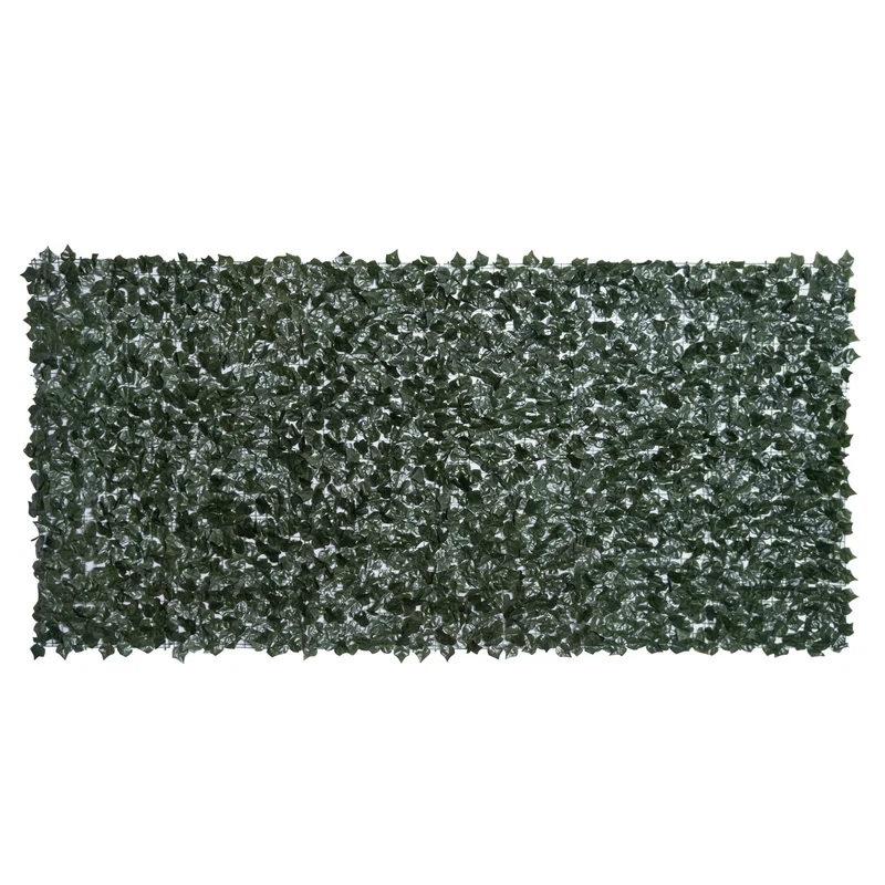 Haie artificielle brise-vue jardin 300 x 150 cm feuillage réaliste pose facile design ambiance cosy en pe vert foncé 21_0003930